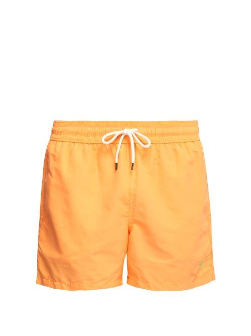 Matchesfashion.com Polo Ralph Lauren - Embroidered Logo Swim Shorts - Mens - Orange