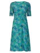 Matchesfashion.com Altuzarra - Sylvia Graphic Print Crepe Dress - Womens - Blue Print
