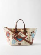 Christian Louboutin - Greekaba Embroidered Cotton-canvas Tote Bag - Womens - Beige Multi