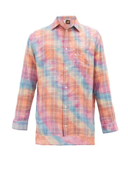 Matchesfashion.com Loewe Paula's Ibiza - Tie-dye Checked Cotton Shirt - Mens - Multi