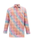 Matchesfashion.com Loewe Paula's Ibiza - Tie-dye Checked Cotton Shirt - Mens - Multi