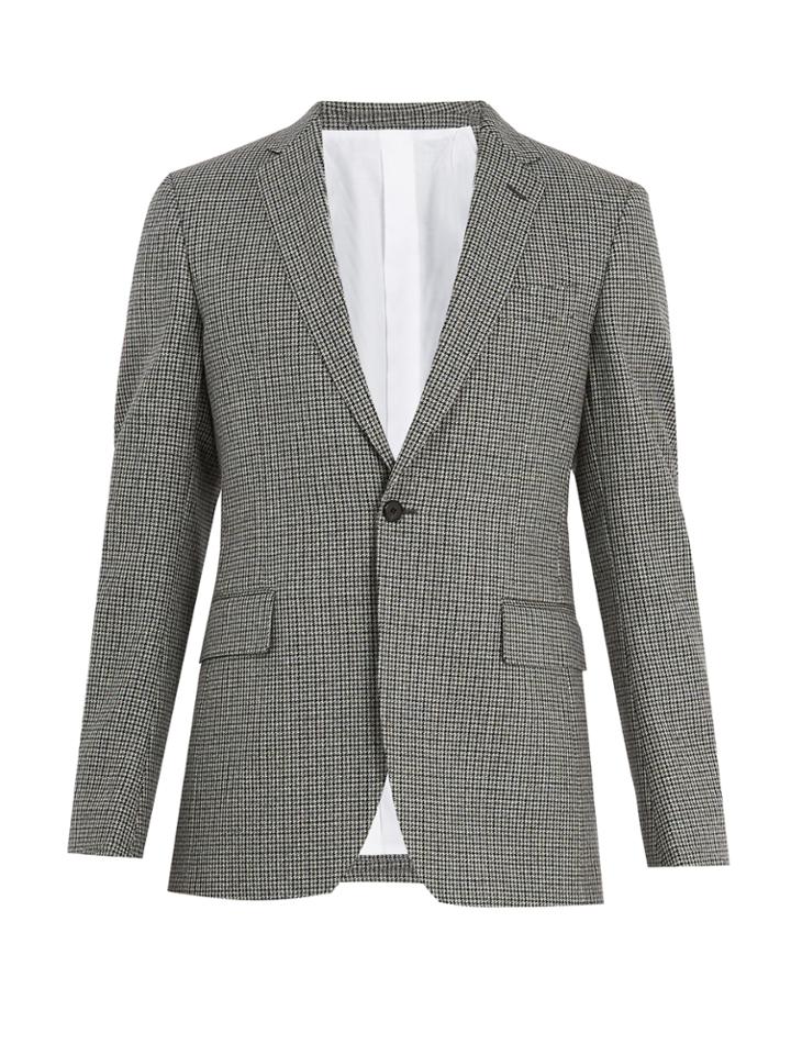 Calvin Klein 205w39nyc Single-breasted Hound's-tooth Wool Jacket