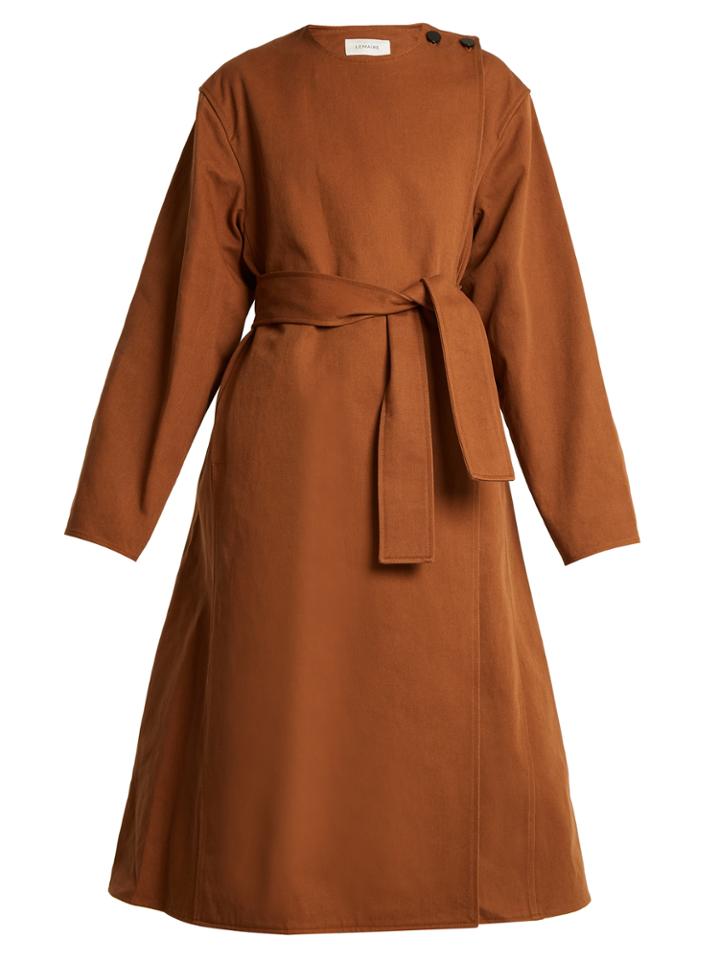 Lemaire Crossover-front Tie-waist Wool Coat