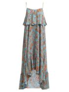 Matchesfashion.com Etro - Paisley Print Georgette Maxi Dress - Womens - Light Blue