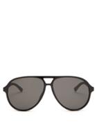 Matchesfashion.com Gucci - Web Stripe Aviator Acetate Sunglasses - Mens - Black