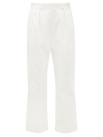 Matchesfashion.com Chimala - Sulphur Flared Cotton-twill Trousers - Womens - Ivory