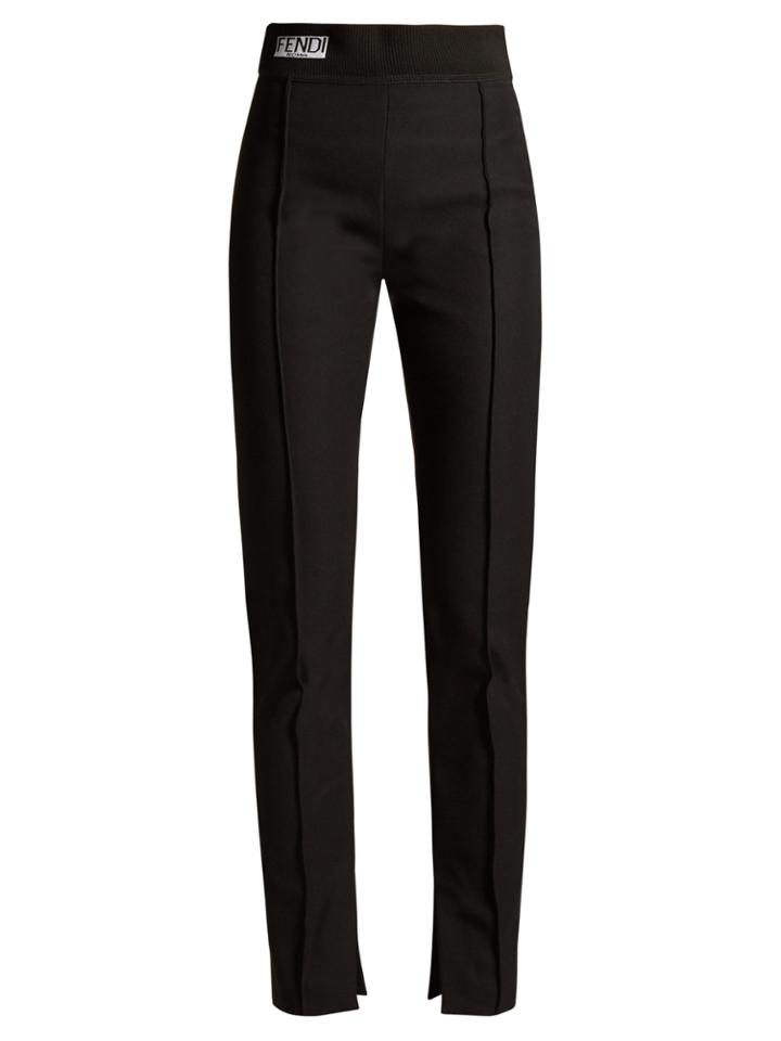 Fendi Logo-jacquard High-rise Woven Trousers