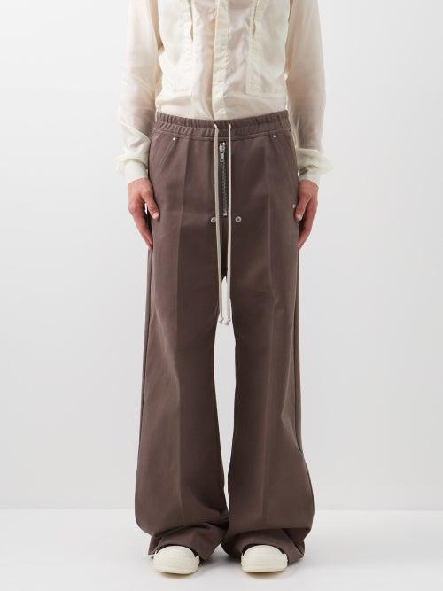 Rick Owens - Geth Belas Cotton-flannel Trousers - Mens - Brown