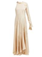 Matchesfashion.com Chlo - One Sleeved Silk Twill Maxi Dress - Womens - Beige