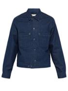 Matchesfashion.com King & Tuckfield - Patch Pocket Cotton Chambray Jacket - Mens - Indigo