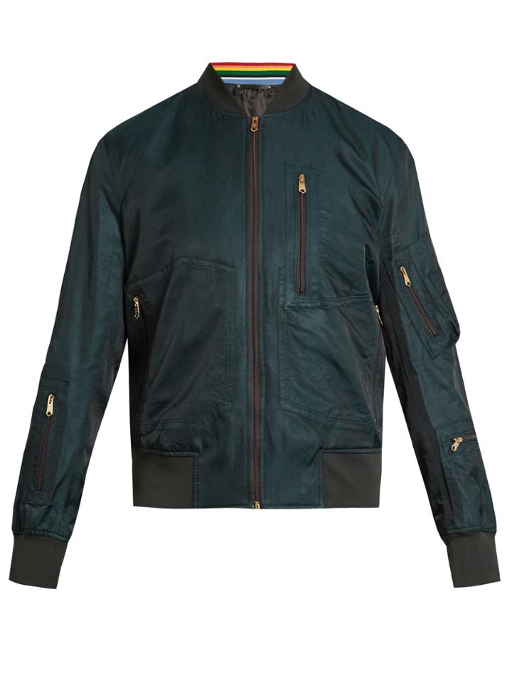 Paul Smith Rainbow Striped-interior Bomber Jacket