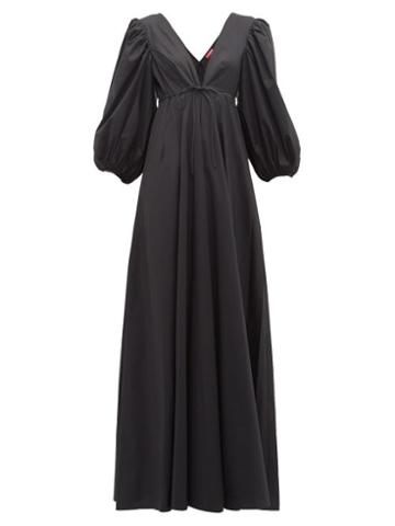 Matchesfashion.com Staud - Amaretti Puff Sleeve Cotton Poplin Maxi Dress - Womens - Black