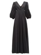 Matchesfashion.com Staud - Amaretti Puff Sleeve Cotton Poplin Maxi Dress - Womens - Black
