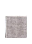 Matchesfashion.com Brunello Cucinelli - Geometric Print Linen Blend Pocket Square - Mens - Beige