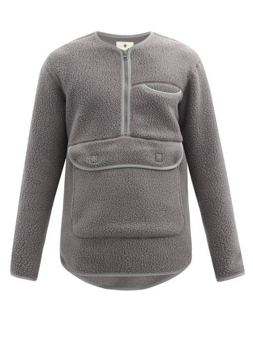 Matchesfashion.com Snow Peak - Half-zip Boa-fleece Thermal Top - Mens - Grey