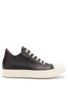 Matchesfashion.com Rick Owens - Mid Top Leather Trainers - Mens - Black