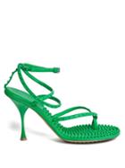 Matchesfashion.com Bottega Veneta - Lagoon Bubble-insole Leather Sandals - Womens - Green