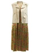 Junya Watanabe - Layered Paisley-print Lam Dress - Womens - Green Multi