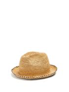 Federica Moretti Gil Contrasting Brim-stitch Straw Hat