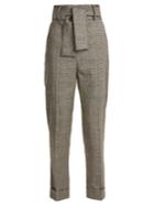 Sara Battaglia Prince Of Wales-checked Wool-blend Trousers