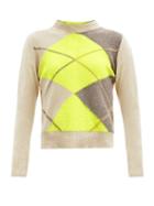 Matchesfashion.com La Fetiche - Argyle-jacquard Wool Sweater - Womens - Grey Multi