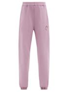 Matchesfashion.com The Attico - Peggy Logo-print Cotton-jersey Track Pants - Womens - Pink