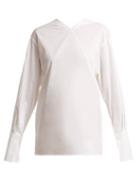 Matchesfashion.com Joseph - Elsie Asymmetric Neck Cotton Shirt - Womens - White
