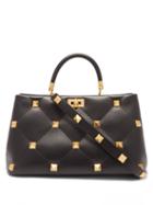 Valentino Garavani - Roman Stud Quilted-leather Tote Bag - Womens - Black