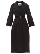 Matchesfashion.com Jil Sander - Belted Double-breasted Felted-wool Coat - Womens - Black