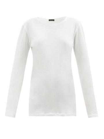 Ann Demeulemeester - Double-layer Cotton-jersey Long-sleeve T-shirt - Womens - White