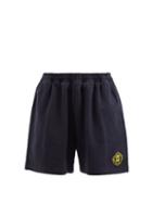Balenciaga - Quest Logo-embroidered Cotton Shorts - Womens - Blue