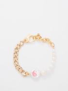 Joolz By Martha Calvo - Yin Yang Pearl & 14kt Gold-plated Bracelet - Womens - Pink Multi