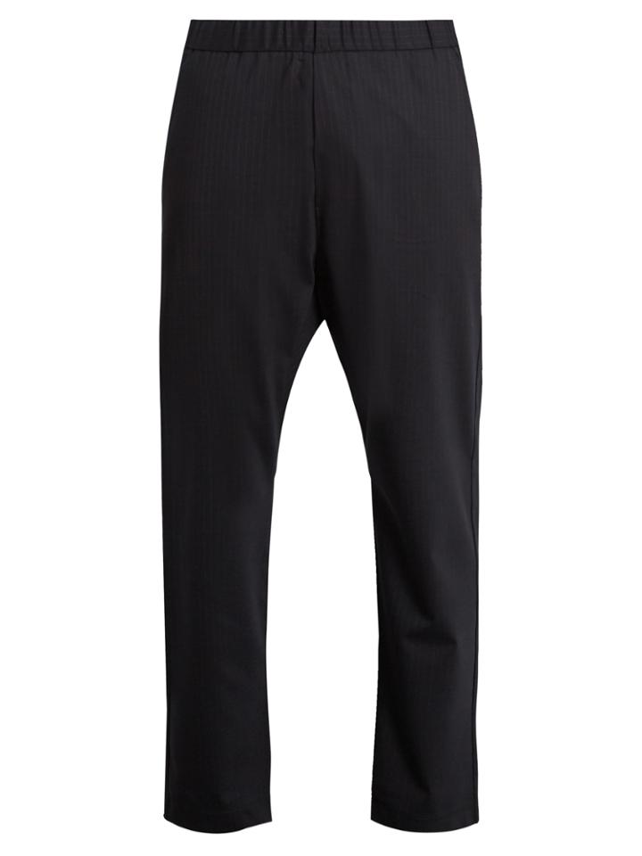 Barena Venezia Drawstring-waist Cropped Stretch-wool Trousers