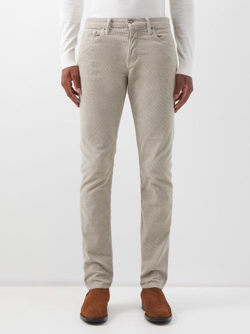 Tom Ford - Cotton-blend Corduroy Slim-leg Trousers - Mens - Beige