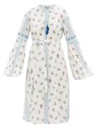 Matchesfashion.com D'ascoli - Montauk Belted Floral-print Cotton Dress - Womens - Blue Print