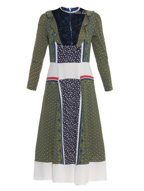 Toga Lace-insert Printed Dress