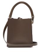 Matchesfashion.com Sophie Hulme - Albion Cube Nano Leather Bucket Bag - Womens - Dark Brown