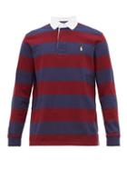 Matchesfashion.com Polo Ralph Lauren - Rugby Striped Cotton Polo Shirt - Mens - Red Navy