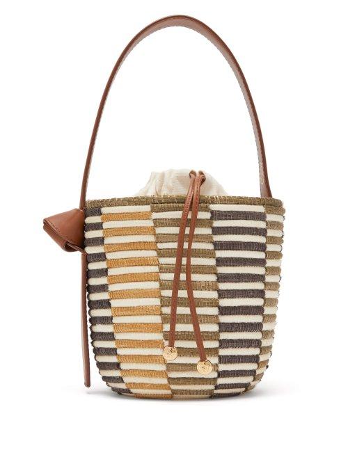 Matchesfashion.com Cesta Collective - Lunchpail Woven Sisal Bucket Bag - Womens - Brown Multi