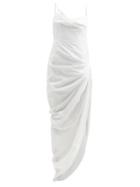 Matchesfashion.com Jacquemus - Saudade Draped Open-back Twill Dress - Womens - White