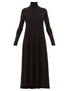 Matchesfashion.com Norma Kamali - Roll Neck A Line Jersey Dress - Womens - Black