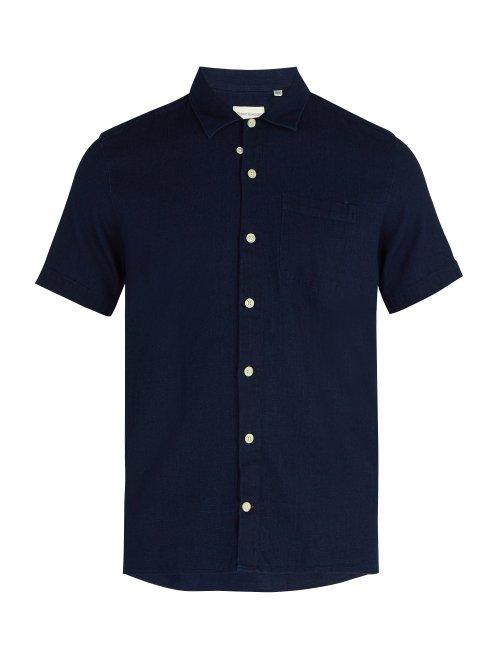 Matchesfashion.com Oliver Spencer - Hawaiian Short Sleeved Cotton Shirt - Mens - Navy