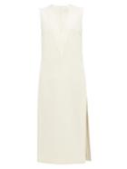 Matchesfashion.com Albus Lumen - Luna V Neck Wool Dress - Womens - Cream