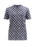 Matchesfashion.com Giorgio Armani - Logo-jacquard Crew-neck Cotton-blend T-shirt - Mens - Blue Multi