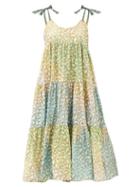 Matchesfashion.com Juliet Dunn - Tie-dye Tiered Leopard-print Cotton Dress - Womens - Green Print