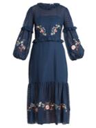 Vilshenko Adeline Floral Embroidered Dress