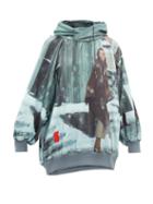 Matchesfashion.com Undercover - Suspiria Print Cotton Hooded Sweatshirt - Womens - Grey Multi