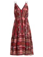 Apiece Apart Daphne Borderlines-print Silk Dress