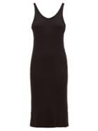 Matchesfashion.com The Upside - Honey Scoop Neck Ribbed Jersey Midi Dress - Womens - Black