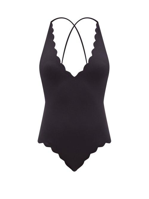 Marysia - North Scalloped-edge Swimsuit - Womens - Black